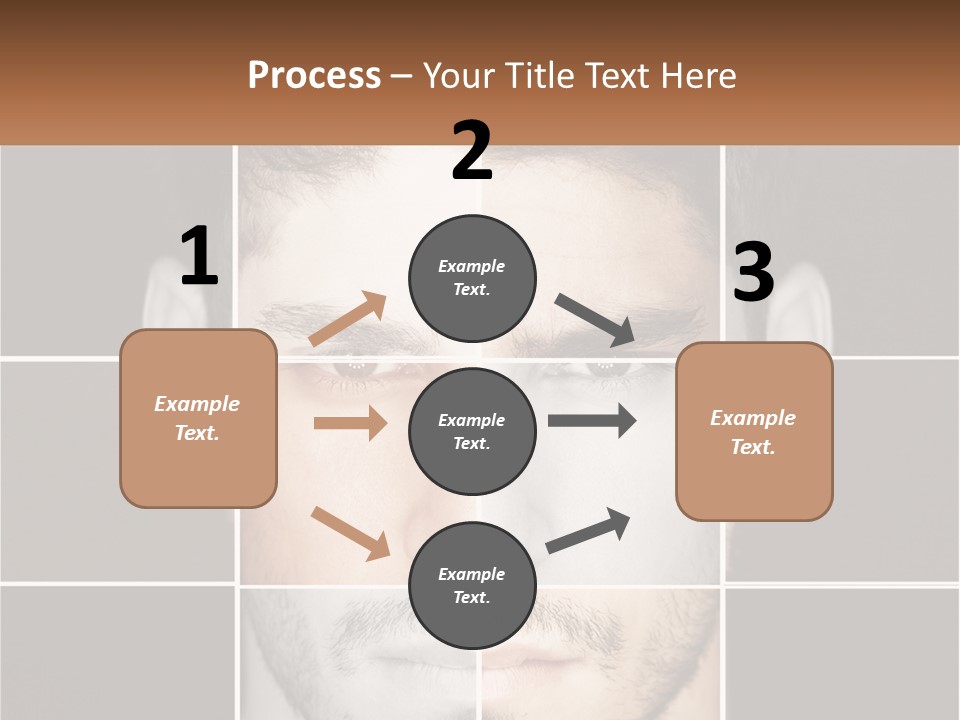 A Man's Face Is Shown In Multiple Squares PowerPoint Template