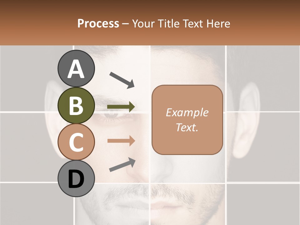 A Man's Face Is Shown In Multiple Squares PowerPoint Template