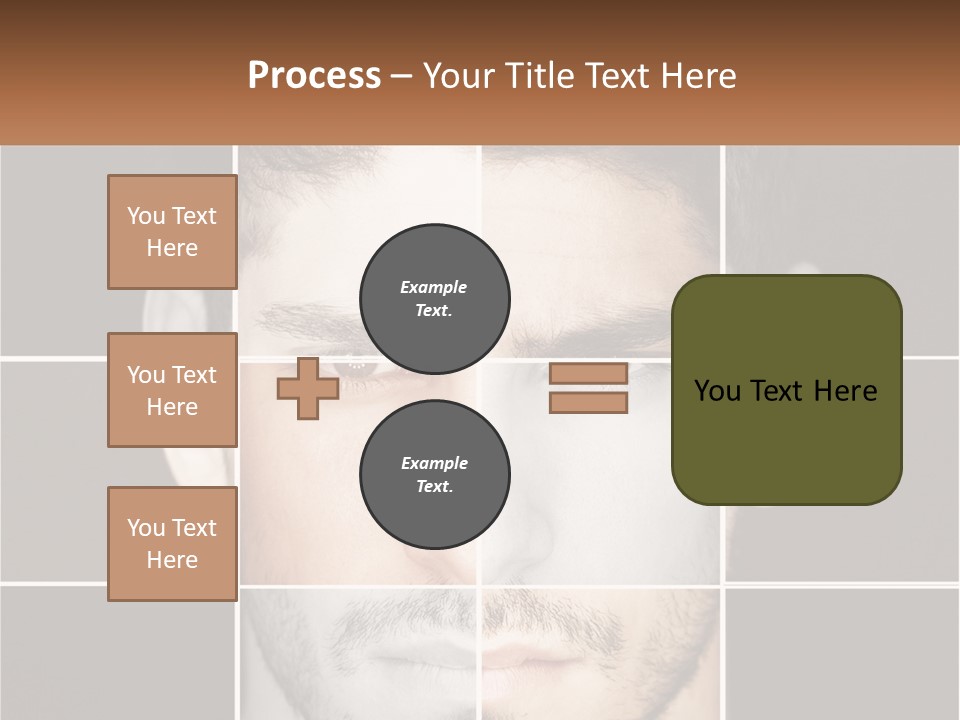 A Man's Face Is Shown In Multiple Squares PowerPoint Template