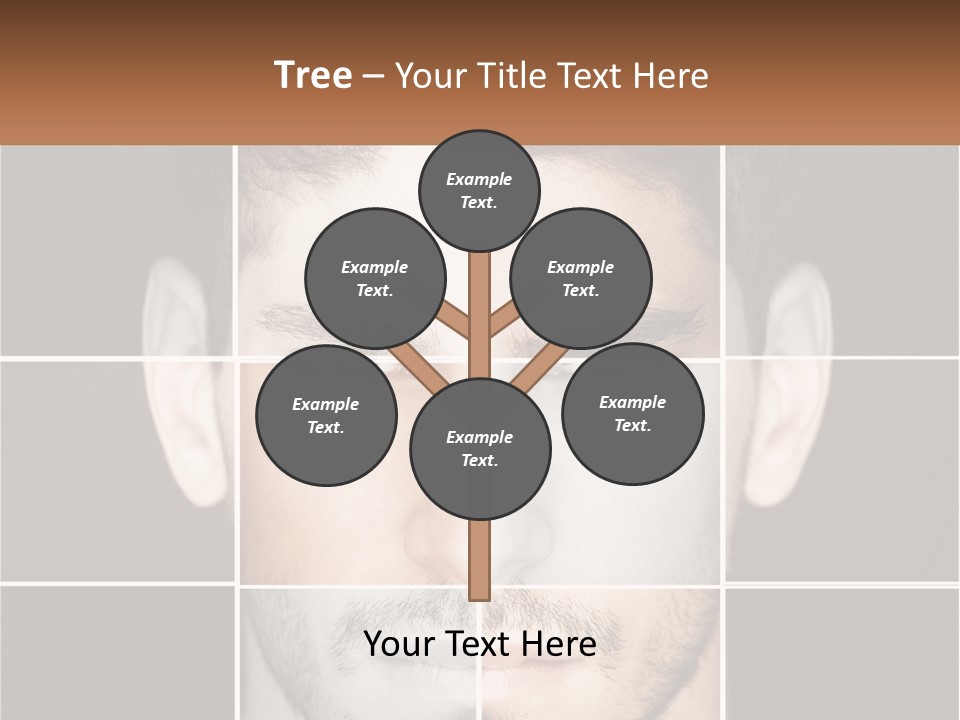 A Man's Face Is Shown In Multiple Squares PowerPoint Template