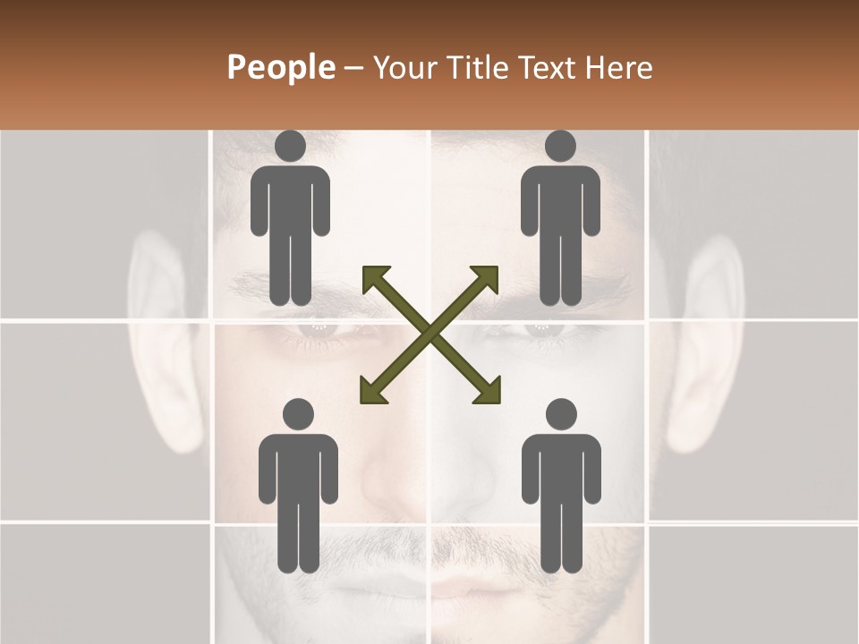 A Man's Face Is Shown In Multiple Squares PowerPoint Template