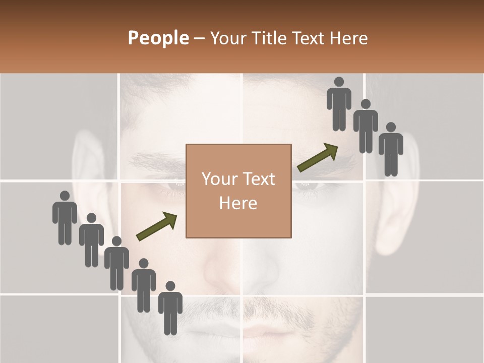 A Man's Face Is Shown In Multiple Squares PowerPoint Template