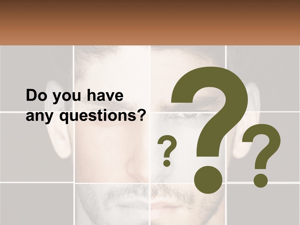 A Man's Face Is Shown In Multiple Squares PowerPoint Template