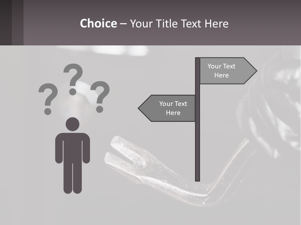 A Black And White Photo Of A Hand Holding A Door Handle PowerPoint Template