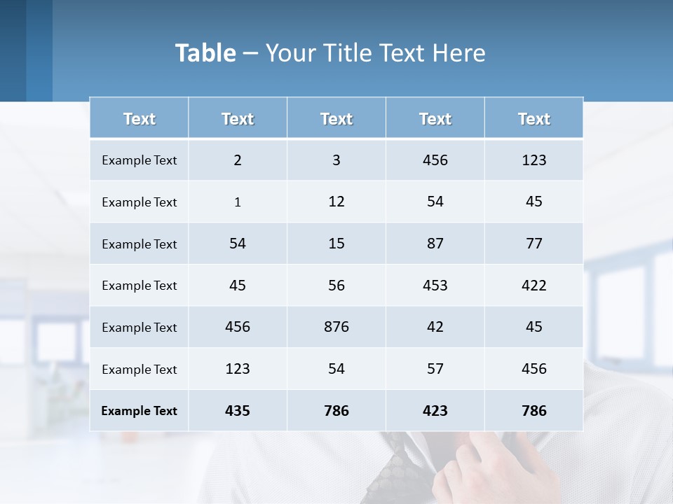 A Man In A White Shirt Is Holding A Blue Sign PowerPoint Template