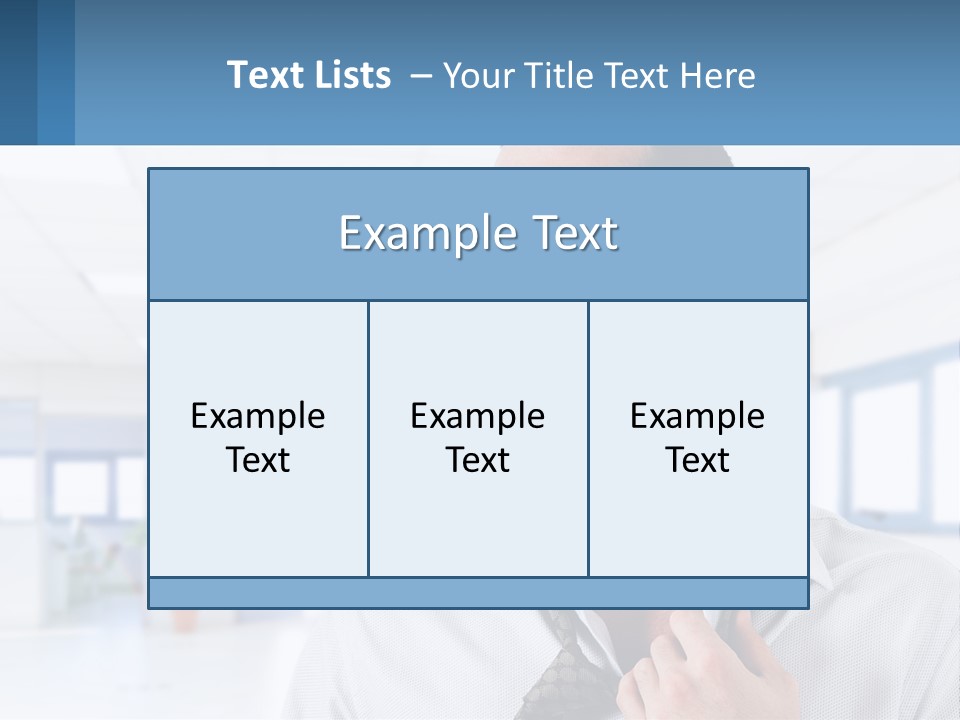 A Man In A White Shirt Is Holding A Blue Sign PowerPoint Template