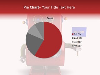 A Red Robot Holding A Sign And A Blue Sign PowerPoint Template