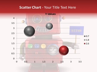 A Red Robot Holding A Sign And A Blue Sign PowerPoint Template