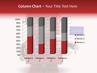 A Red Robot Holding A Sign And A Blue Sign PowerPoint Template