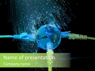 A Power Cord With A Globe On Top Of It PowerPoint Template