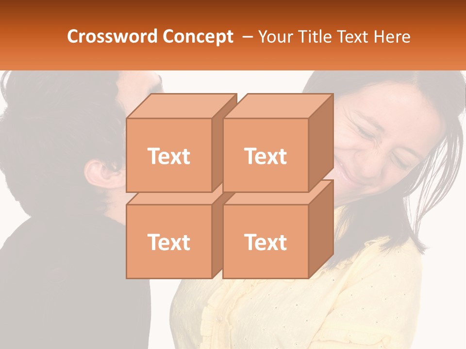 A Couple Of People That Are Looking At Each Other PowerPoint Template