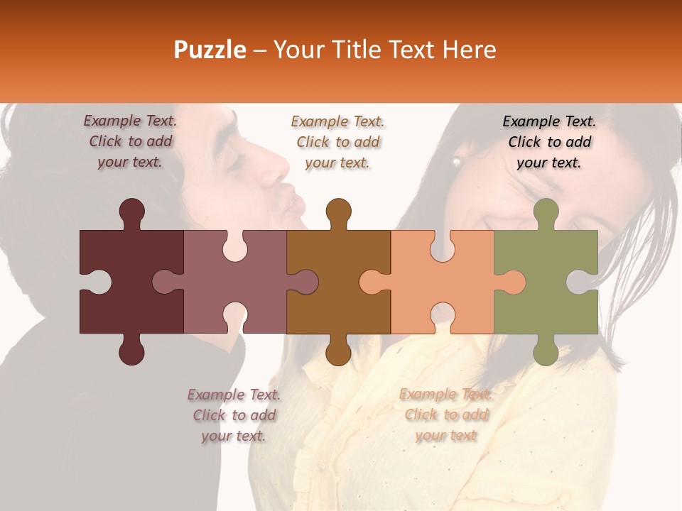 A Couple Of People That Are Looking At Each Other PowerPoint Template