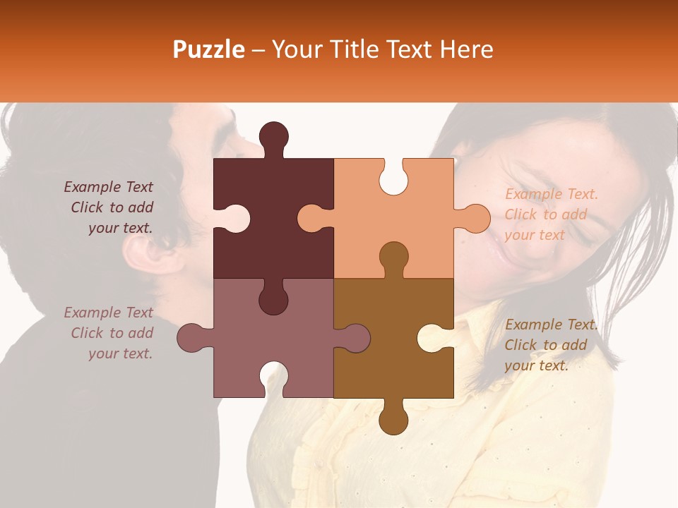 A Couple Of People That Are Looking At Each Other PowerPoint Template