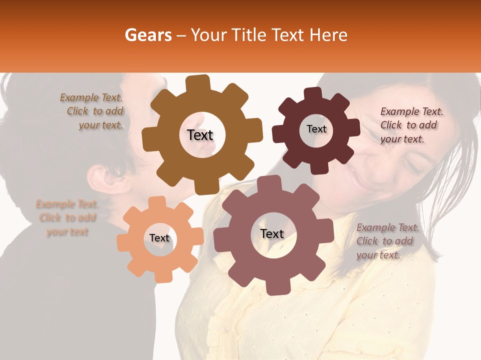 A Couple Of People That Are Looking At Each Other PowerPoint Template