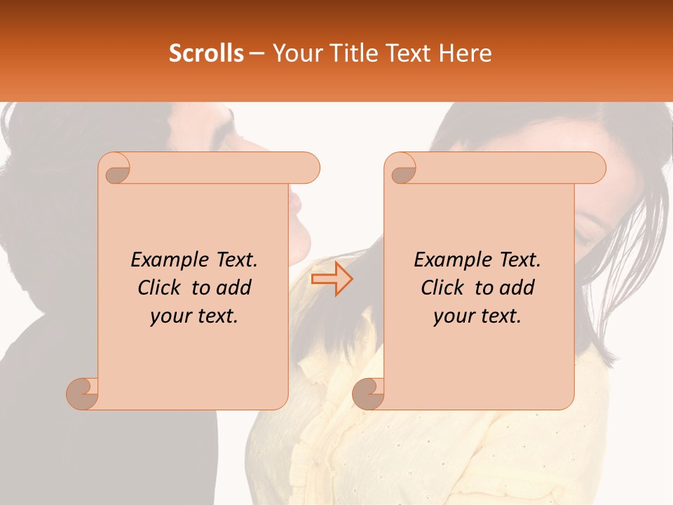 A Couple Of People That Are Looking At Each Other PowerPoint Template
