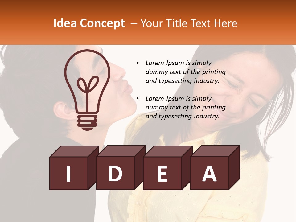 A Couple Of People That Are Looking At Each Other PowerPoint Template