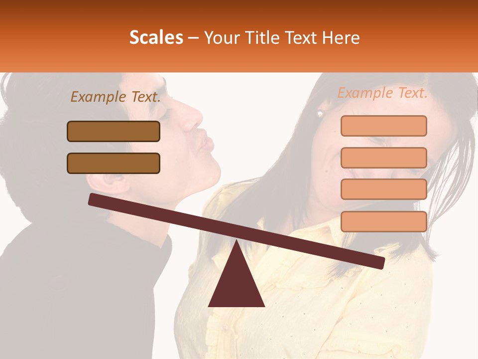 A Couple Of People That Are Looking At Each Other PowerPoint Template