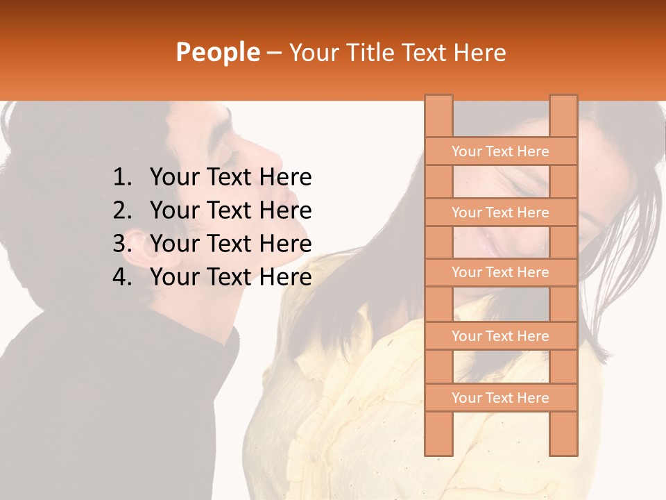 A Couple Of People That Are Looking At Each Other PowerPoint Template