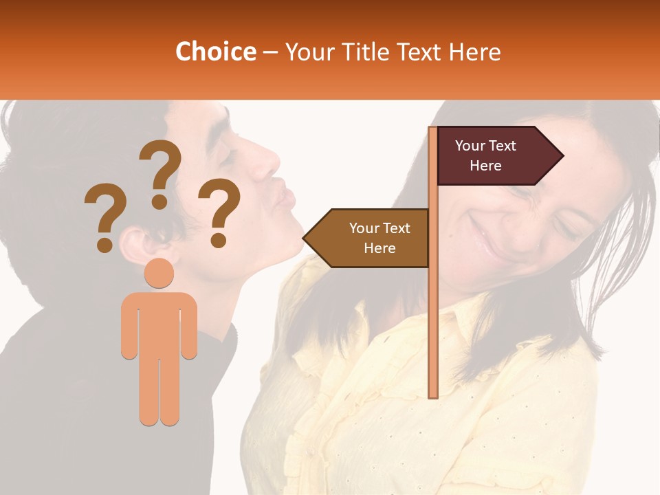 A Couple Of People That Are Looking At Each Other PowerPoint Template