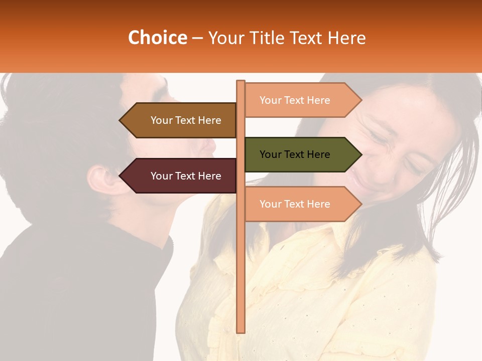 A Couple Of People That Are Looking At Each Other PowerPoint Template