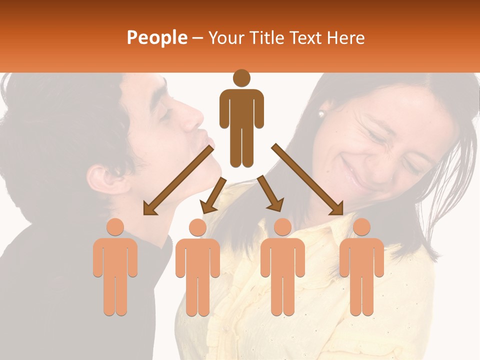 A Couple Of People That Are Looking At Each Other PowerPoint Template