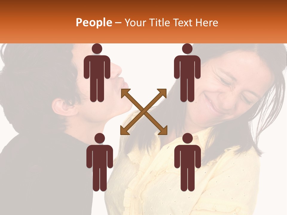 A Couple Of People That Are Looking At Each Other PowerPoint Template