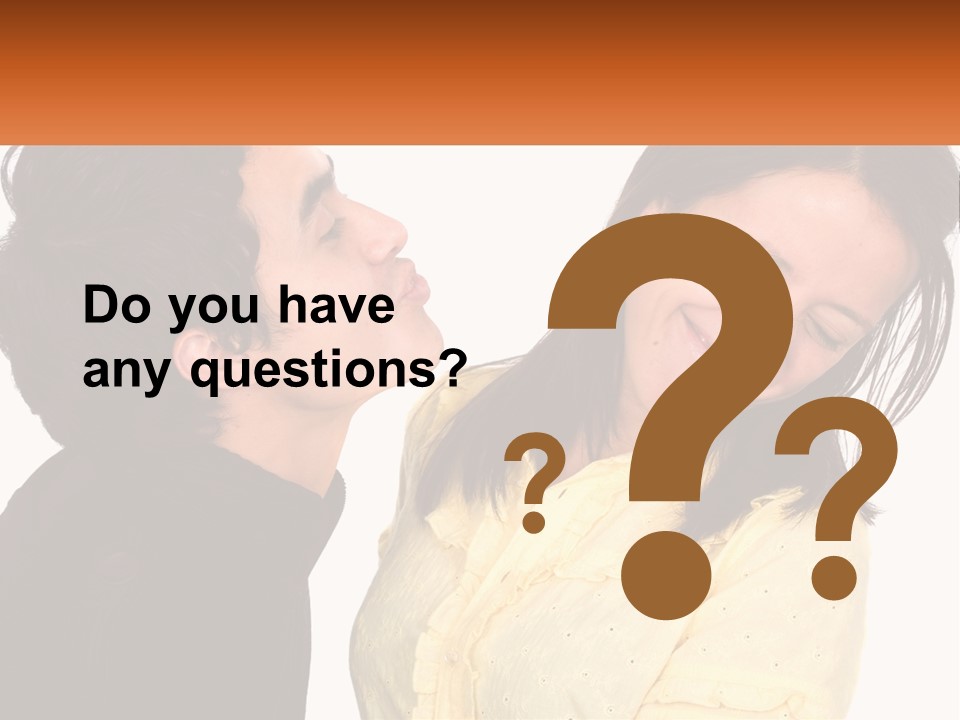 A Couple Of People That Are Looking At Each Other PowerPoint Template