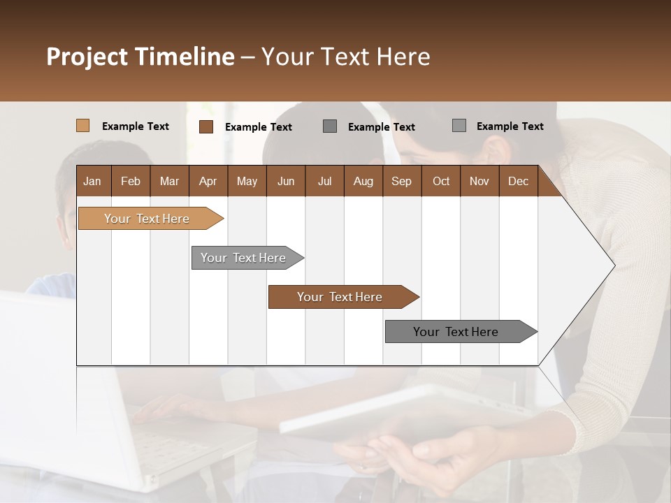 A Woman And Two Children Looking At A Laptop PowerPoint Template