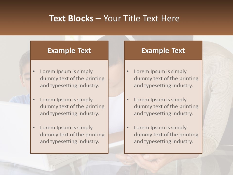 A Woman And Two Children Looking At A Laptop PowerPoint Template