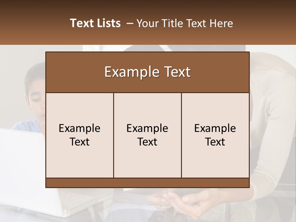 A Woman And Two Children Looking At A Laptop PowerPoint Template