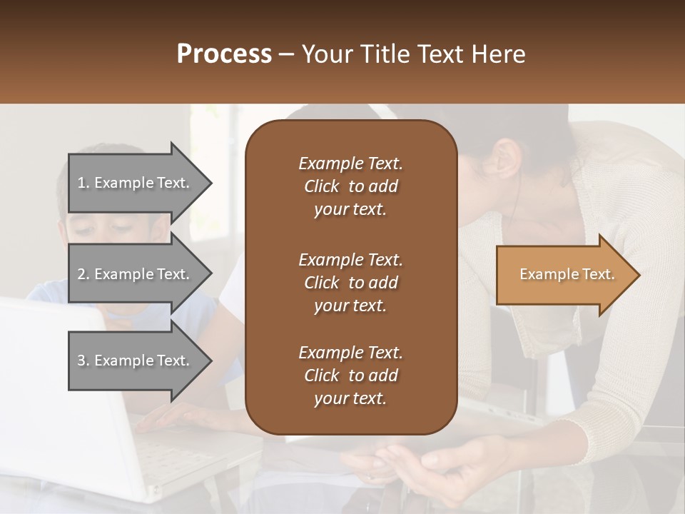 A Woman And Two Children Looking At A Laptop PowerPoint Template