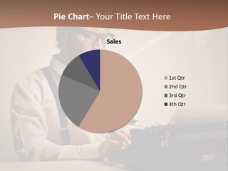 A Man Sitting At A Desk With A Pipe In His Mouth PowerPoint Template