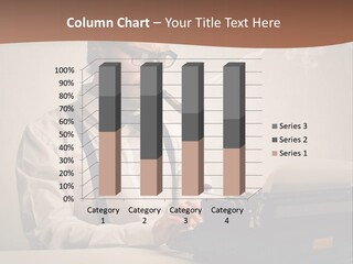 A Man Sitting At A Desk With A Pipe In His Mouth PowerPoint Template