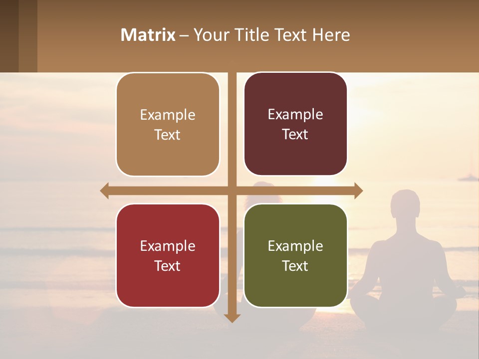 Two People Are Sitting On The Beach At Sunset PowerPoint Template