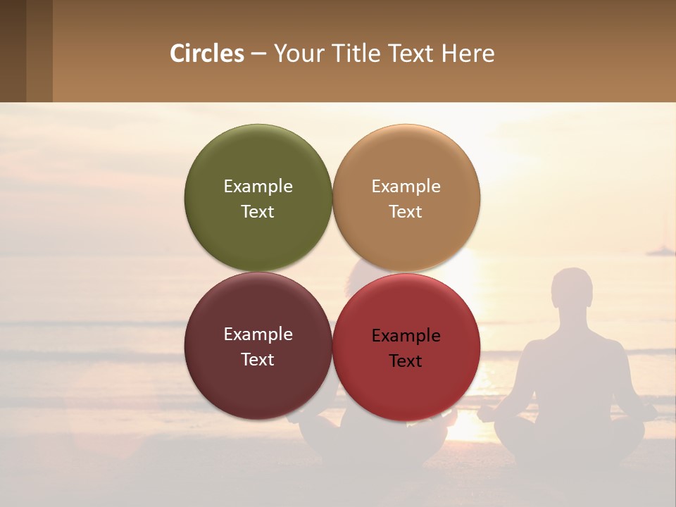 Two People Are Sitting On The Beach At Sunset PowerPoint Template