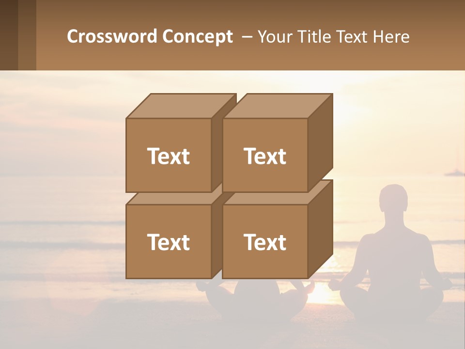 Two People Are Sitting On The Beach At Sunset PowerPoint Template