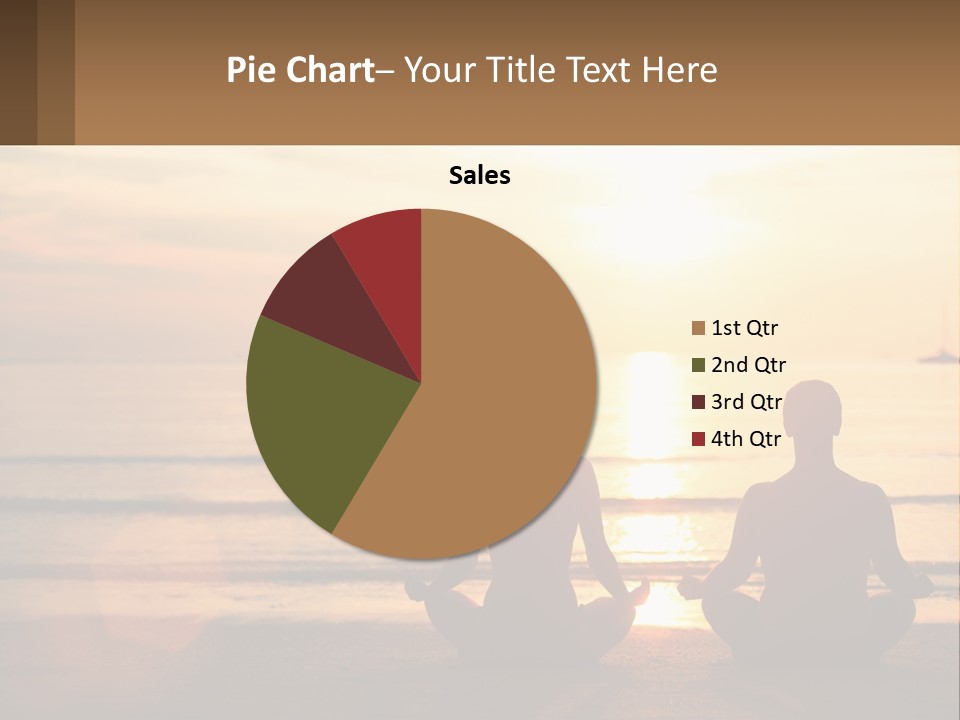 Two People Are Sitting On The Beach At Sunset PowerPoint Template