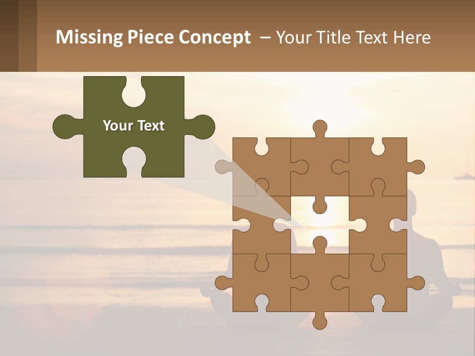 Two People Are Sitting On The Beach At Sunset PowerPoint Template