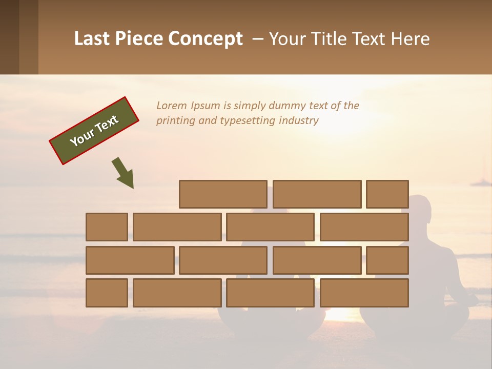 Two People Are Sitting On The Beach At Sunset PowerPoint Template