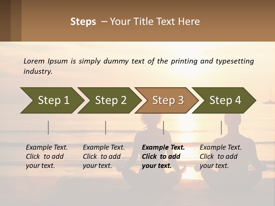 Two People Are Sitting On The Beach At Sunset PowerPoint Template