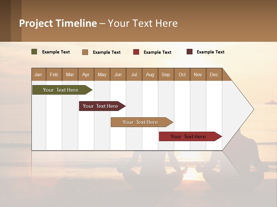 Two People Are Sitting On The Beach At Sunset PowerPoint Template