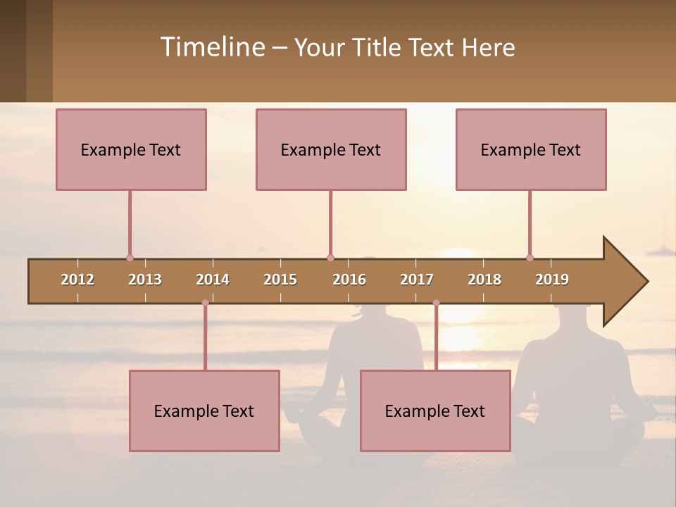 Two People Are Sitting On The Beach At Sunset PowerPoint Template