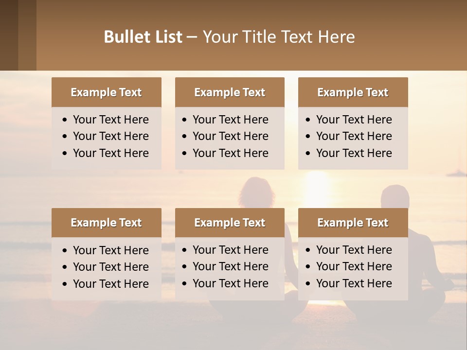 Two People Are Sitting On The Beach At Sunset PowerPoint Template