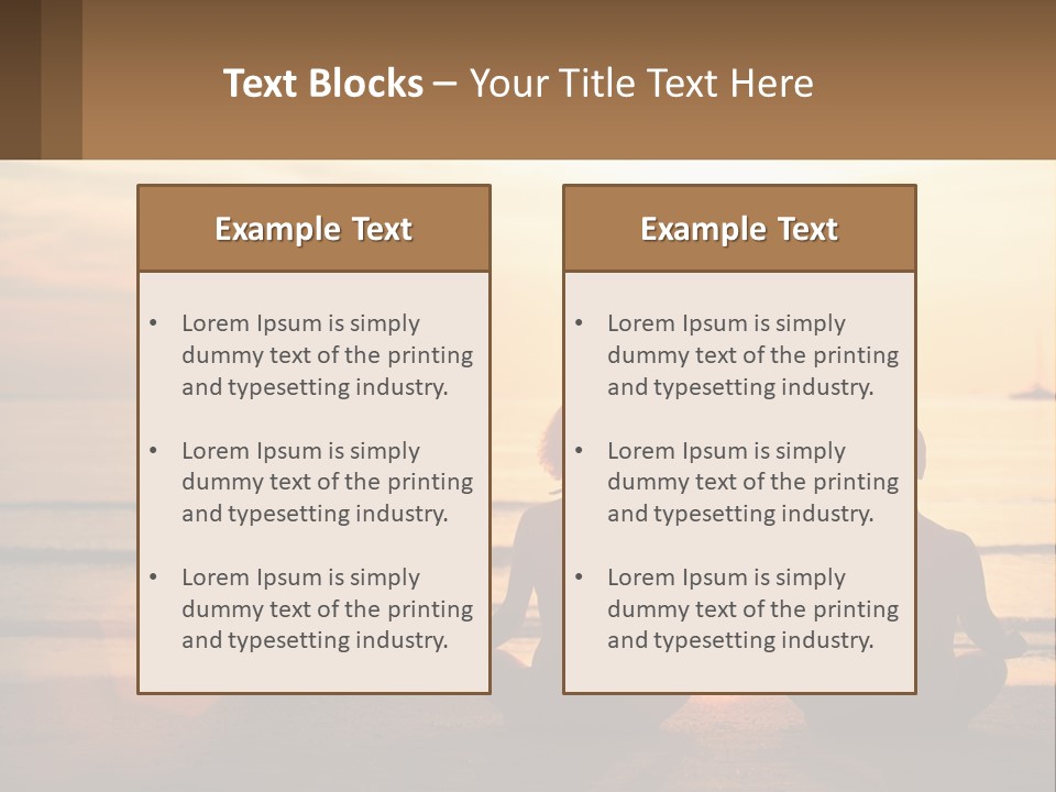 Two People Are Sitting On The Beach At Sunset PowerPoint Template