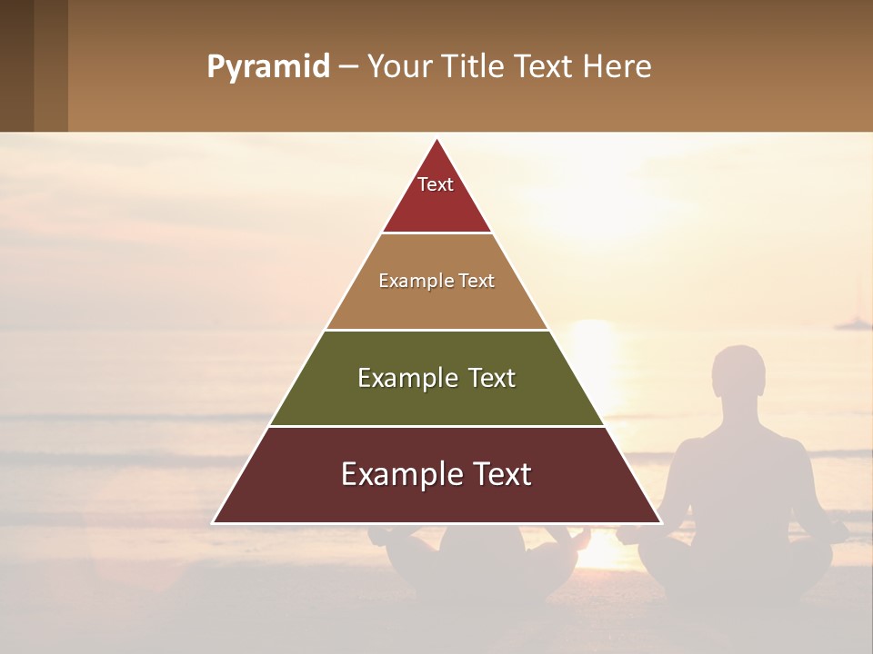 Two People Are Sitting On The Beach At Sunset PowerPoint Template