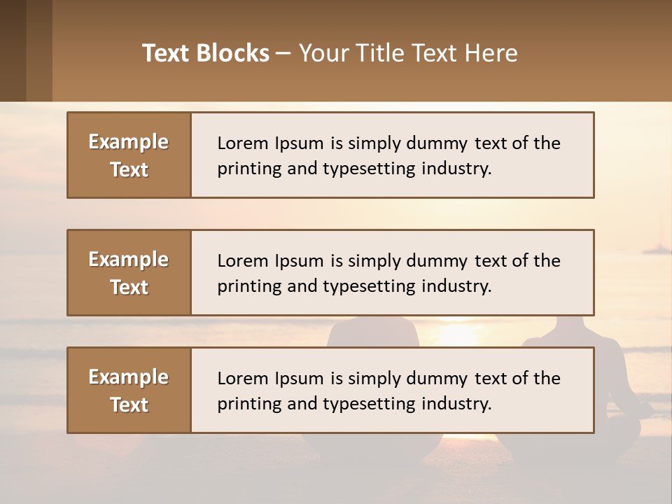 Two People Are Sitting On The Beach At Sunset PowerPoint Template