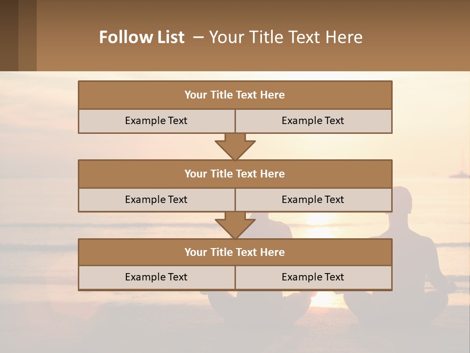 Two People Are Sitting On The Beach At Sunset PowerPoint Template