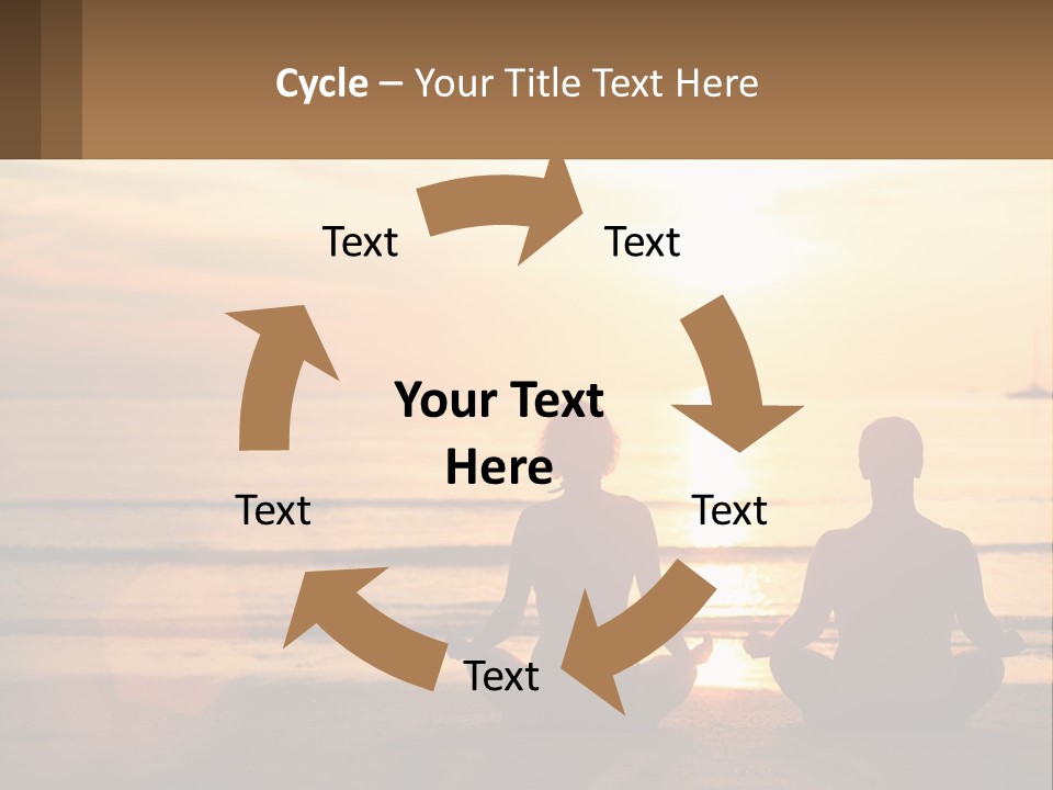 Two People Are Sitting On The Beach At Sunset PowerPoint Template