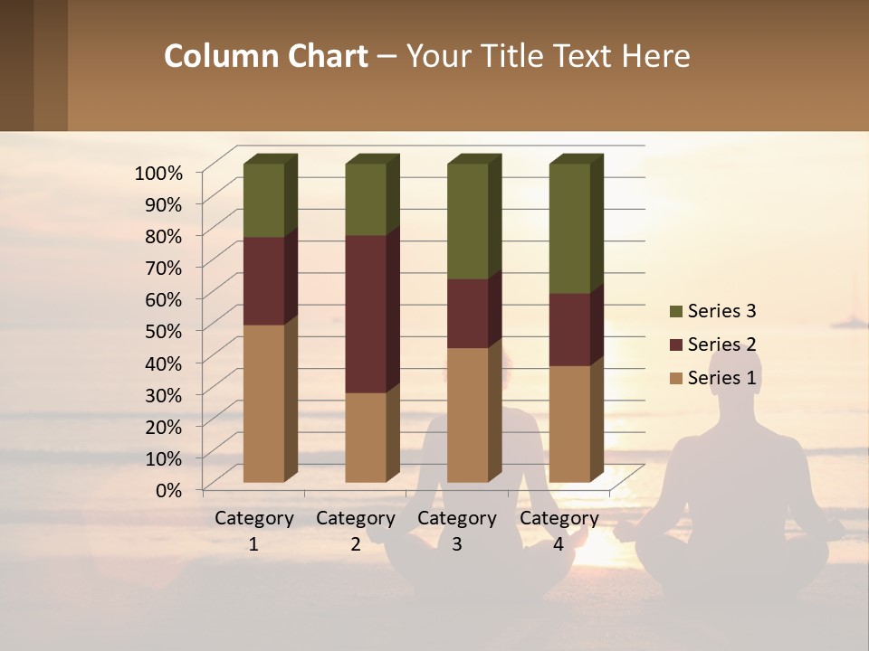 Two People Are Sitting On The Beach At Sunset PowerPoint Template