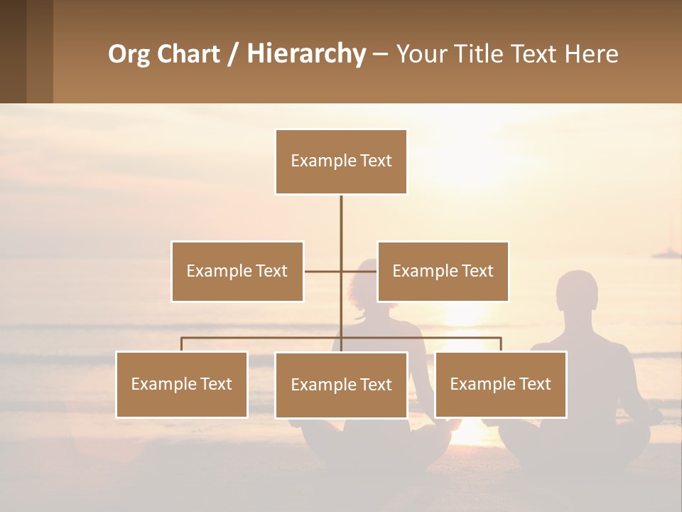 Two People Are Sitting On The Beach At Sunset PowerPoint Template